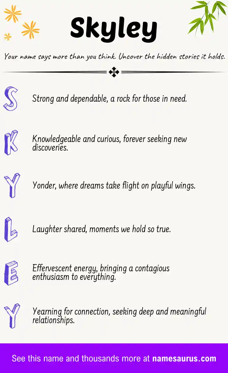 Acrostic poem about Skyley.