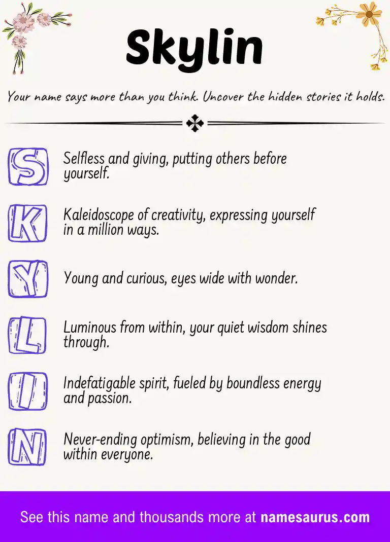 Acrostic poem about Skylin.