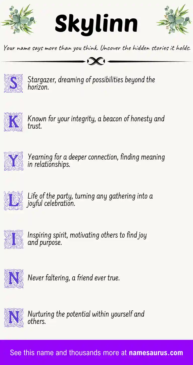 Acrostic poem about Skylinn.