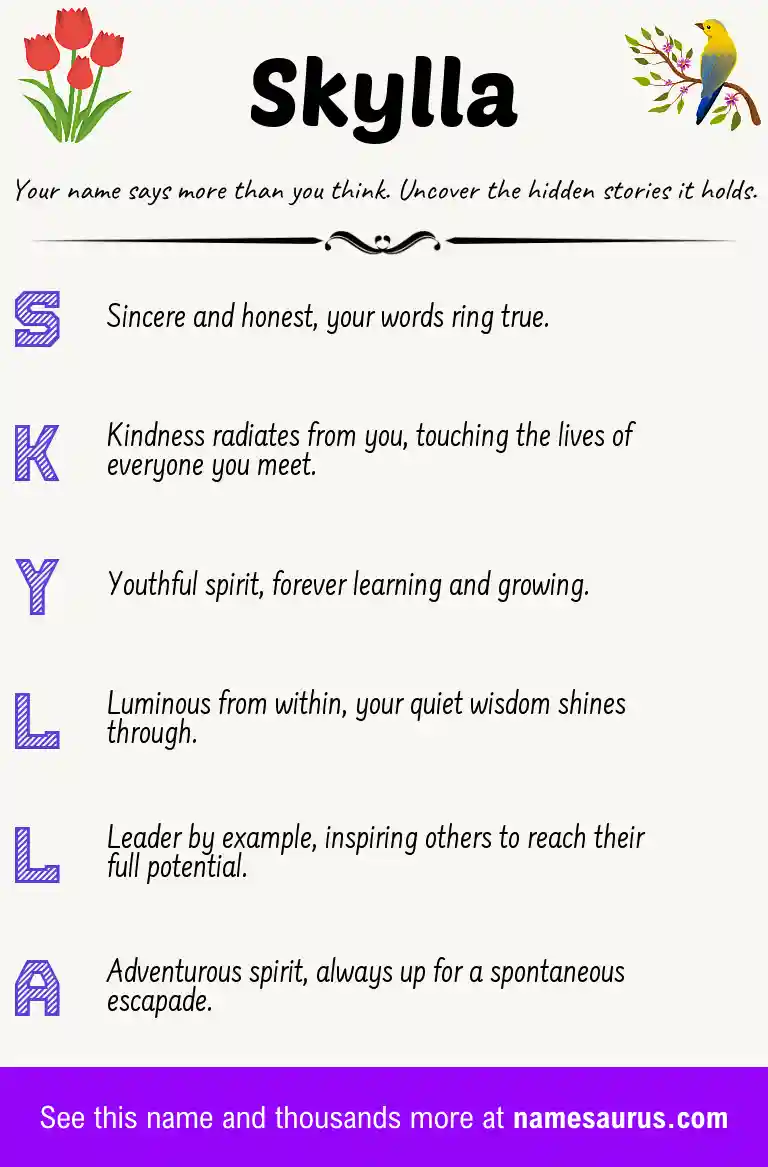 Acrostic poem about Skylla.