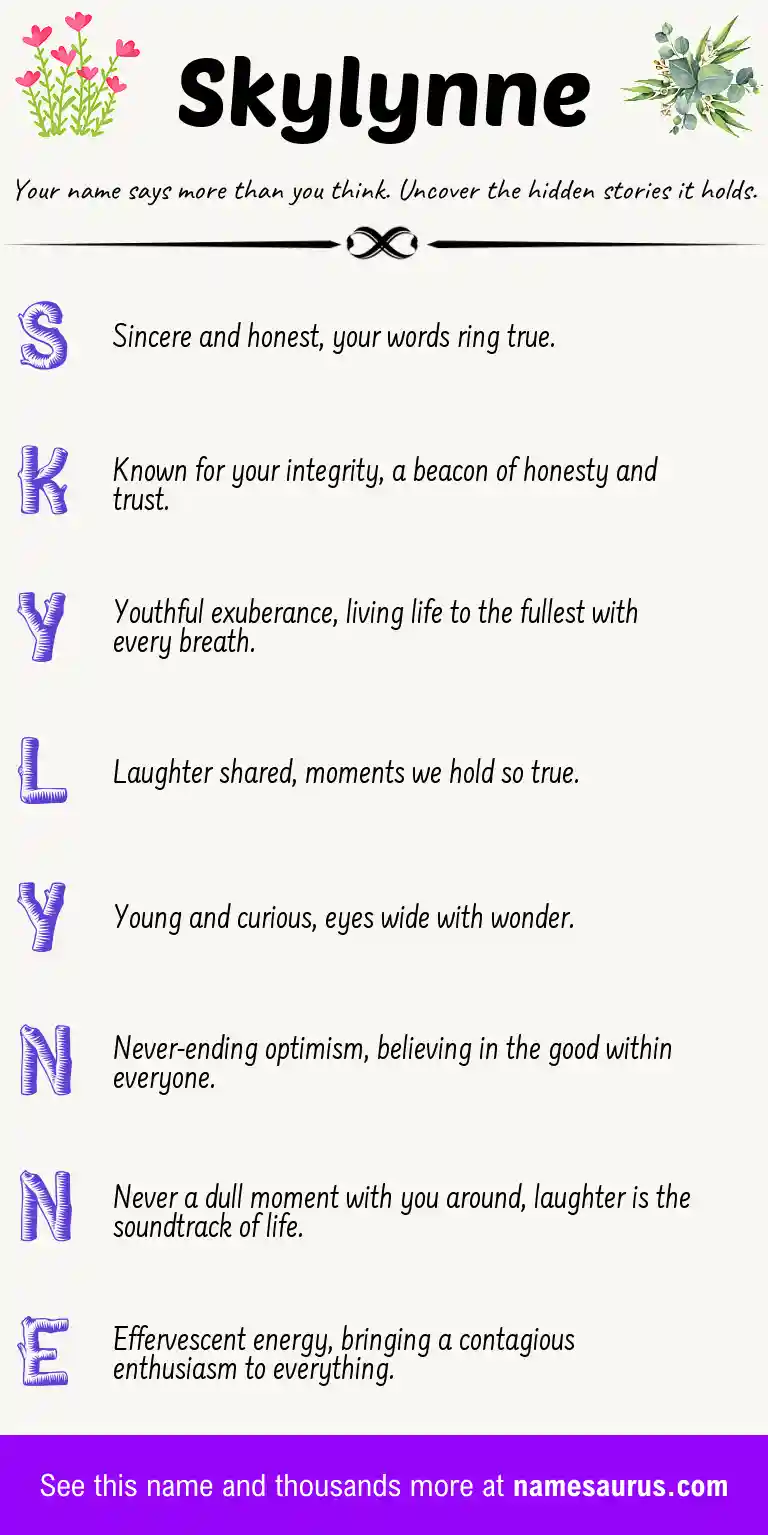 Acrostic poem about Skylynne.