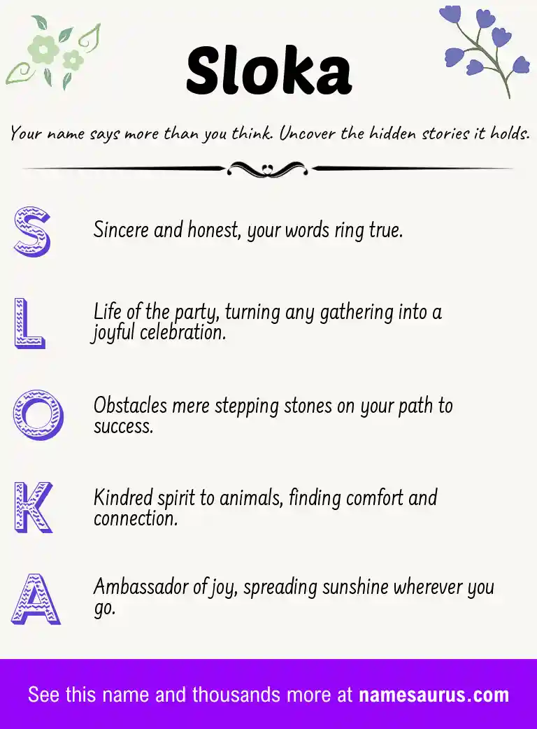 Acrostic poem about Sloka.