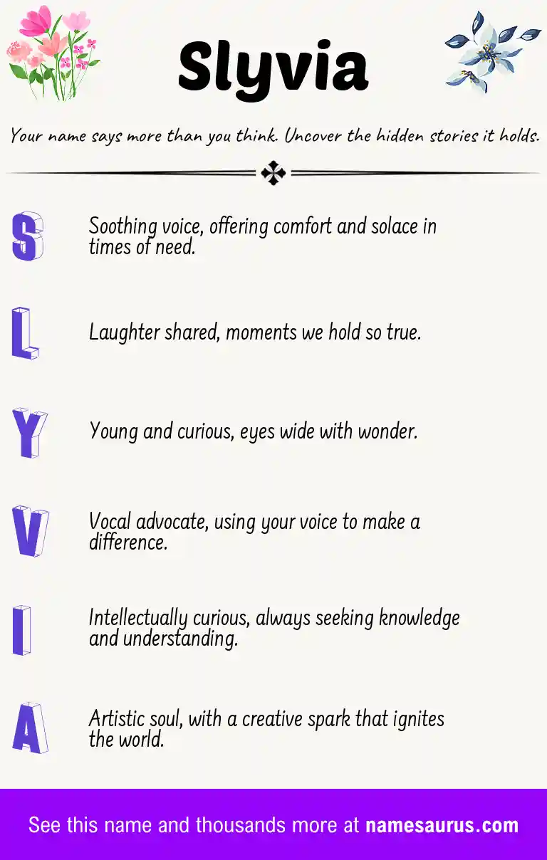 Acrostic poem about Slyvia.