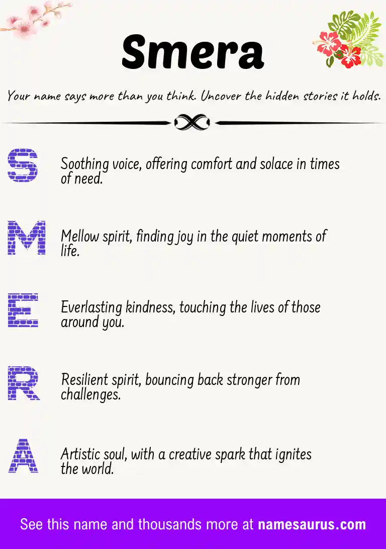 Acrostic poem about Smera.