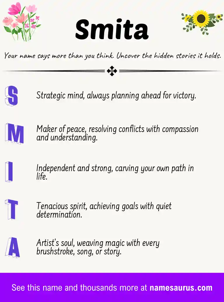 Acrostic poem about Smita.