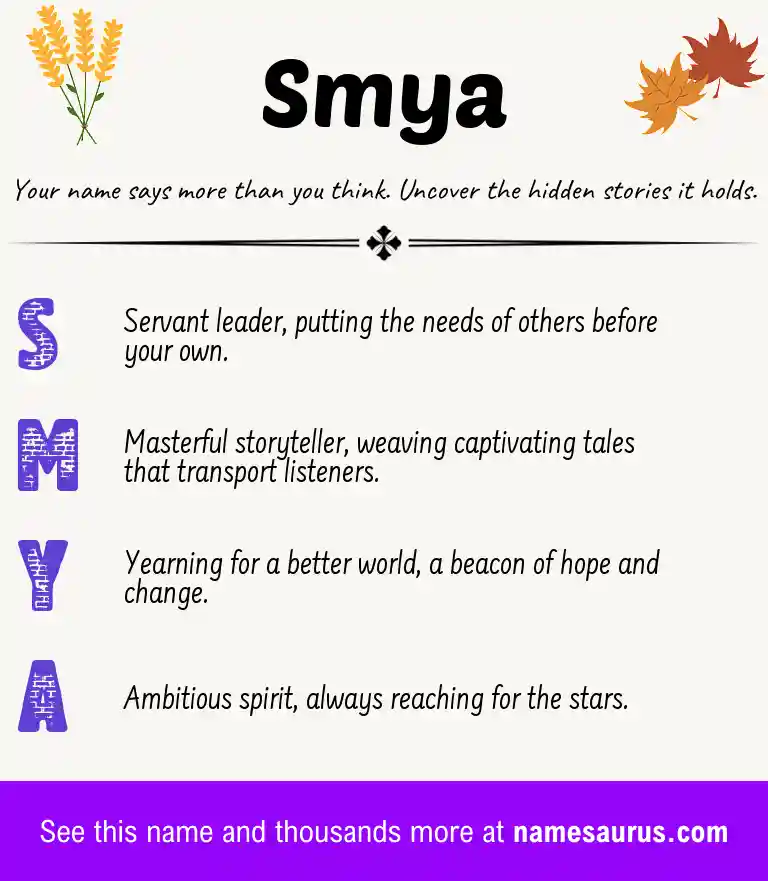 Acrostic poem about Smya.