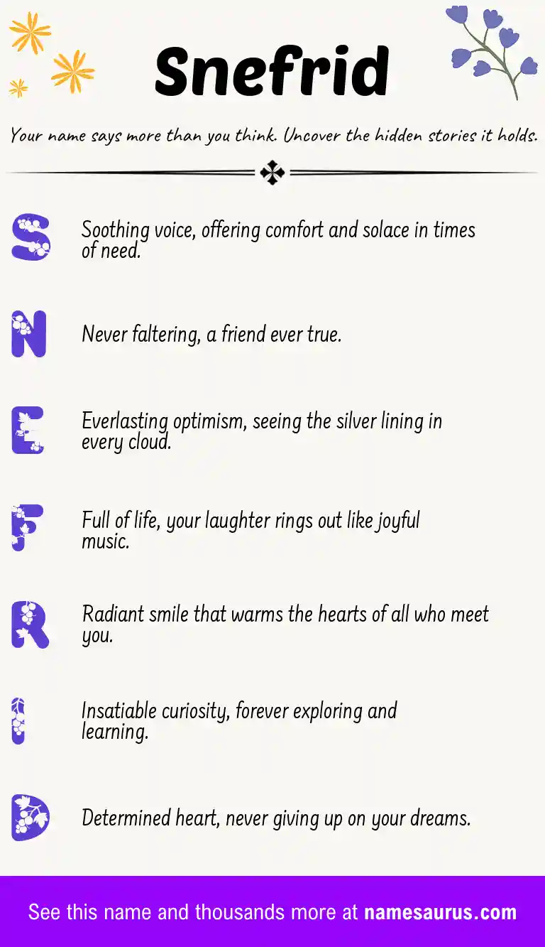 Acrostic poem about Snefrid.