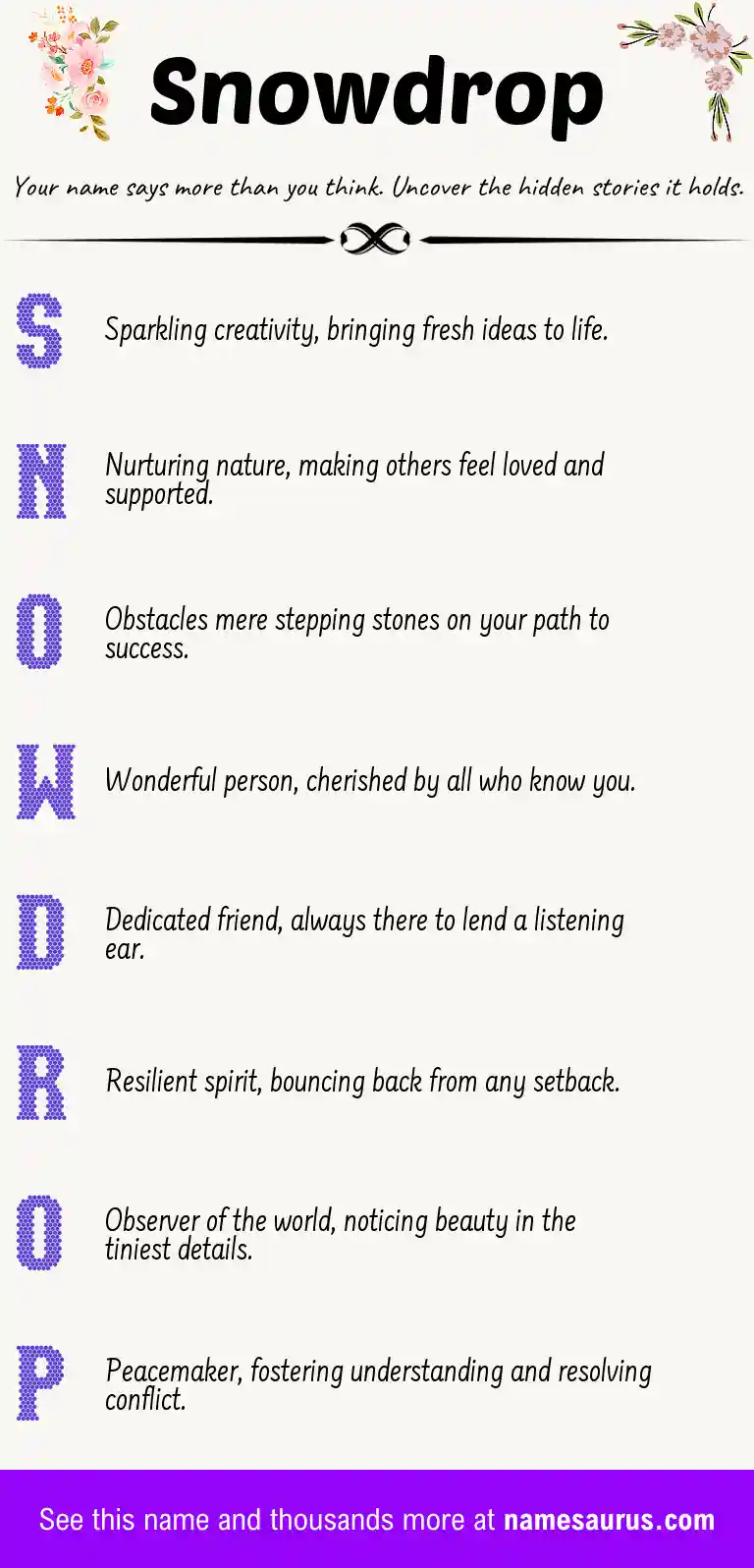 Acrostic poem about Snowdrop.
