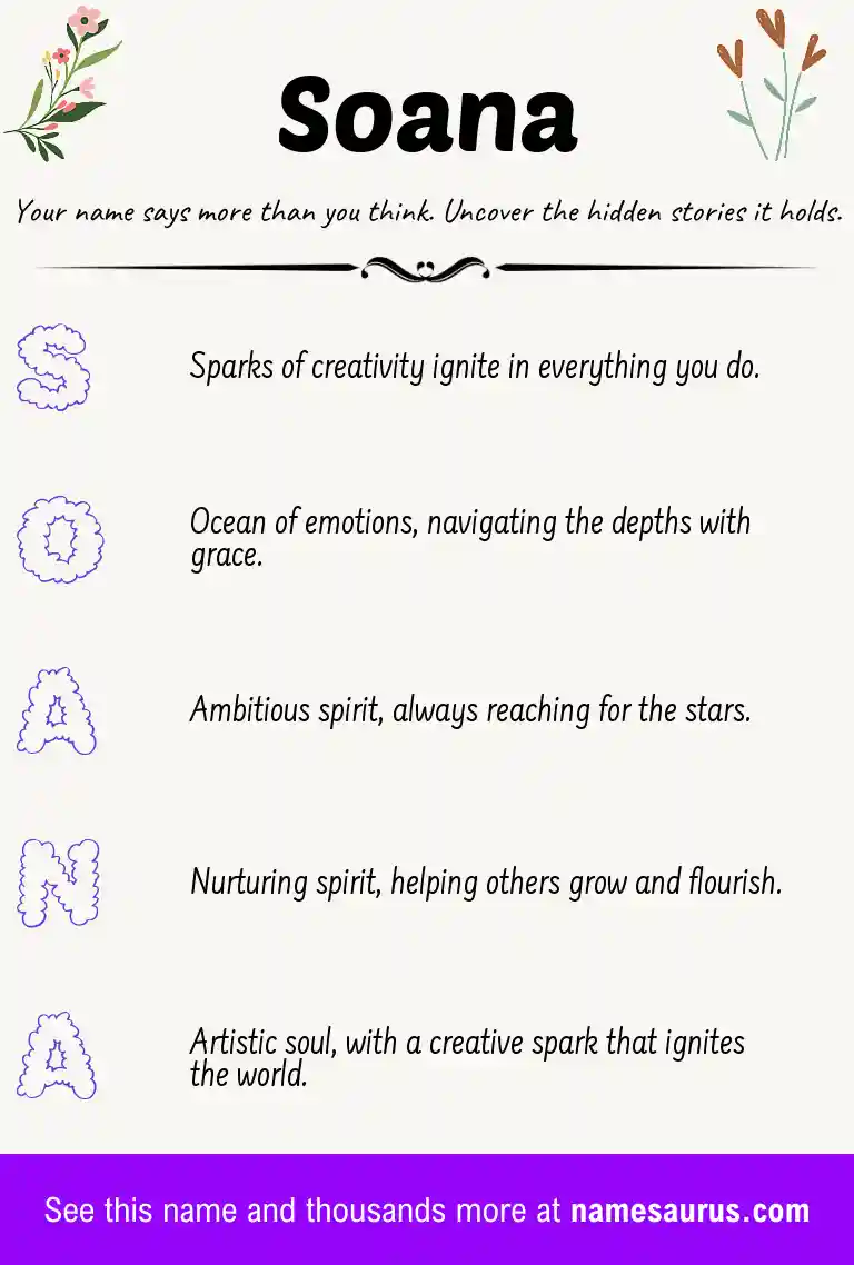 Acrostic poem about Soana.