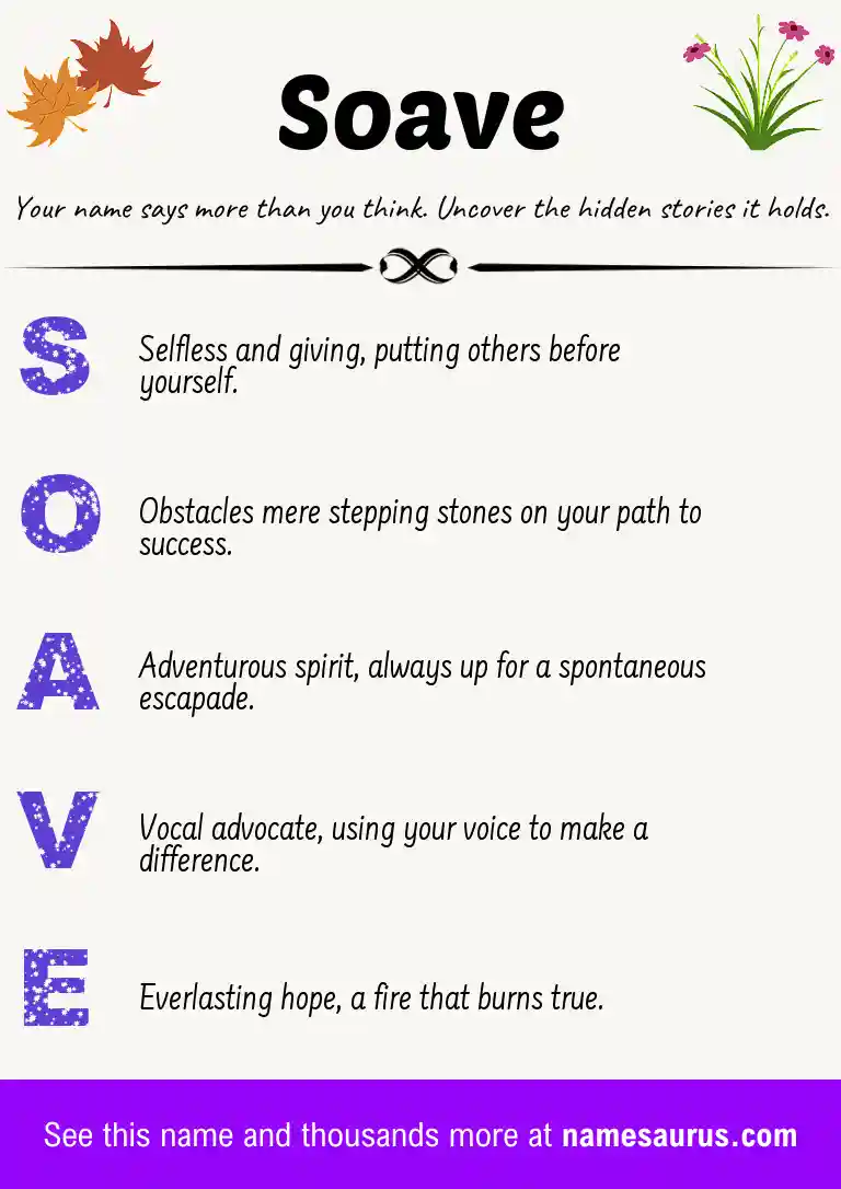 Acrostic poem about Soave.