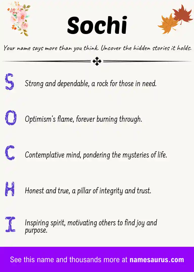 Acrostic poem about Sochi.