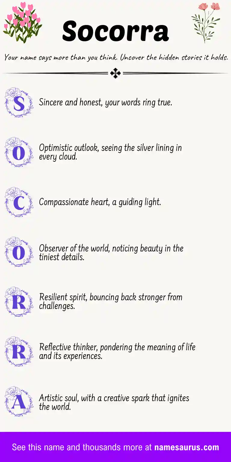 Acrostic poem about Socorra.