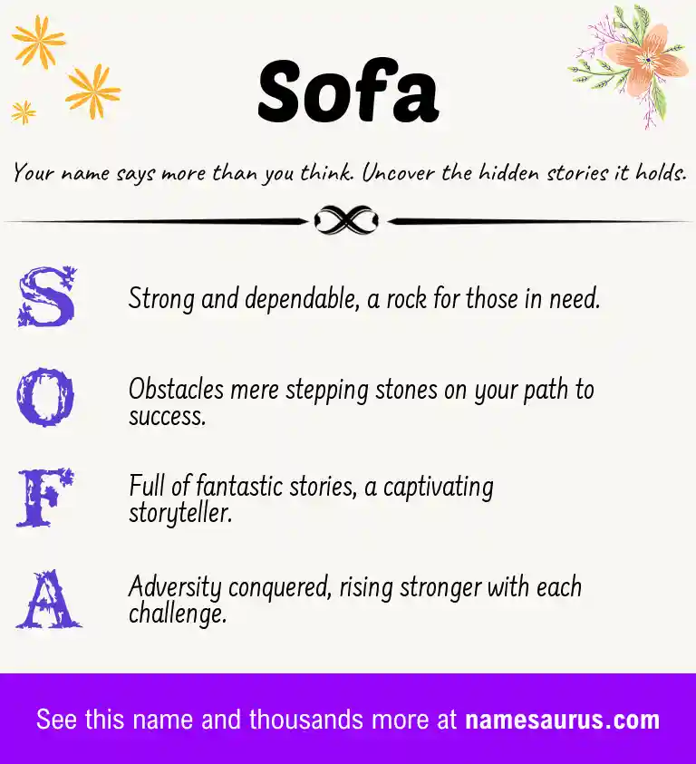 Acrostic poem about Sofa.