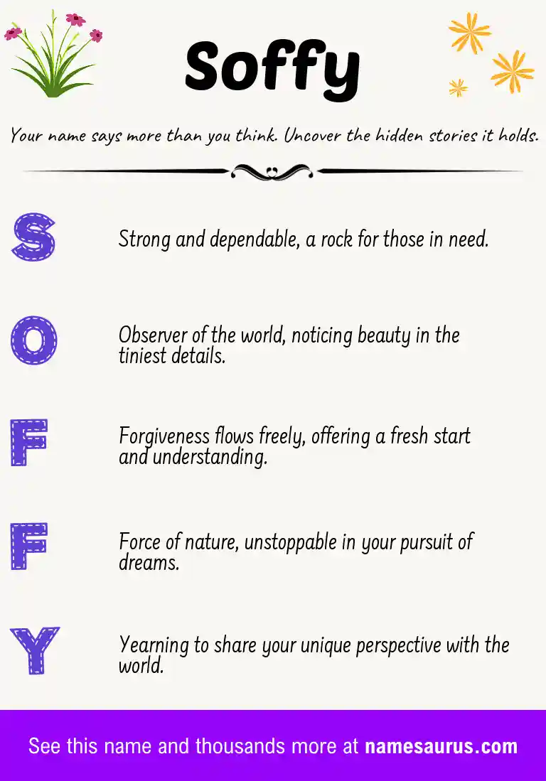Acrostic poem about Soffy.