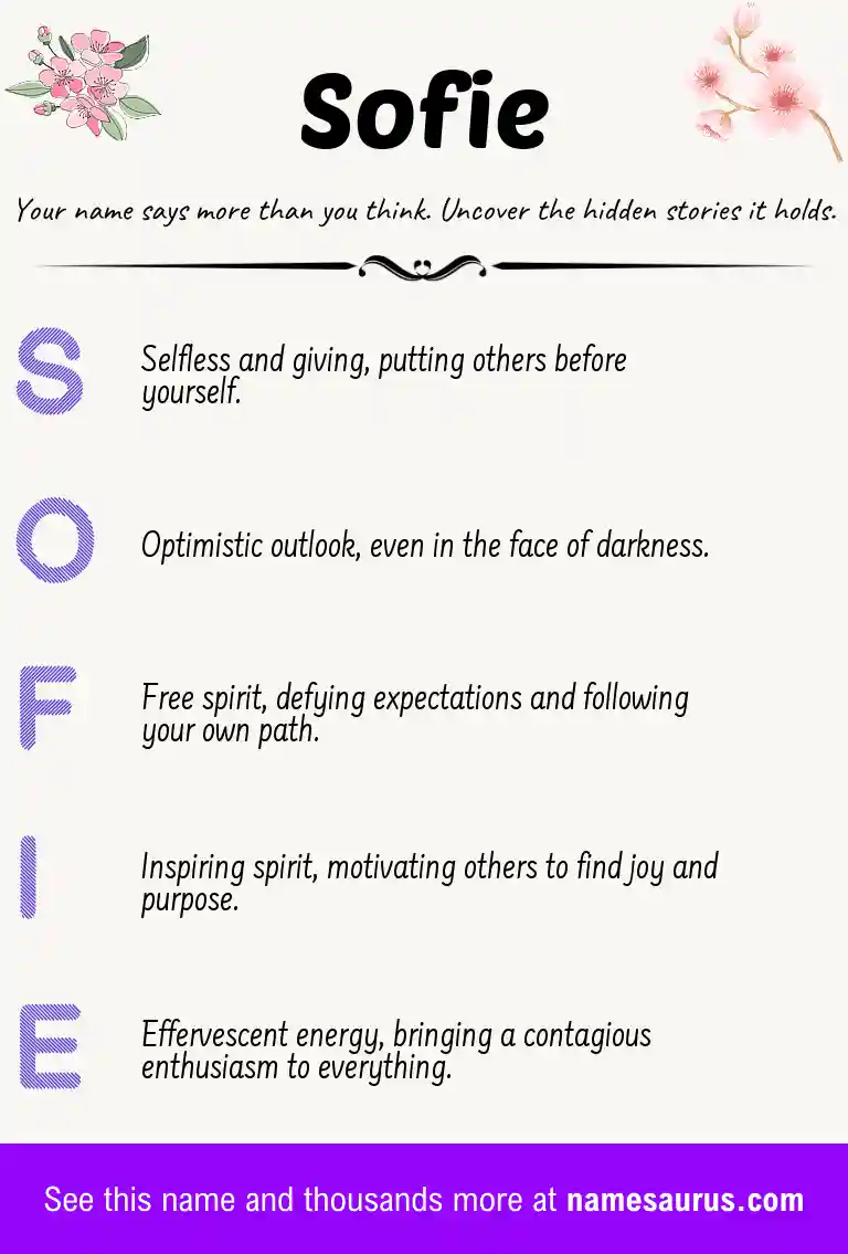 Acrostic poem about Sofie.