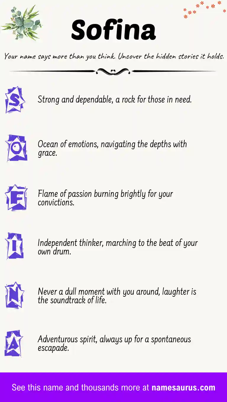 Acrostic poem about Sofina.