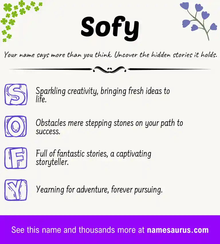 Acrostic poem about Sofy.