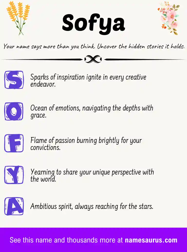 Acrostic poem about Sofya.