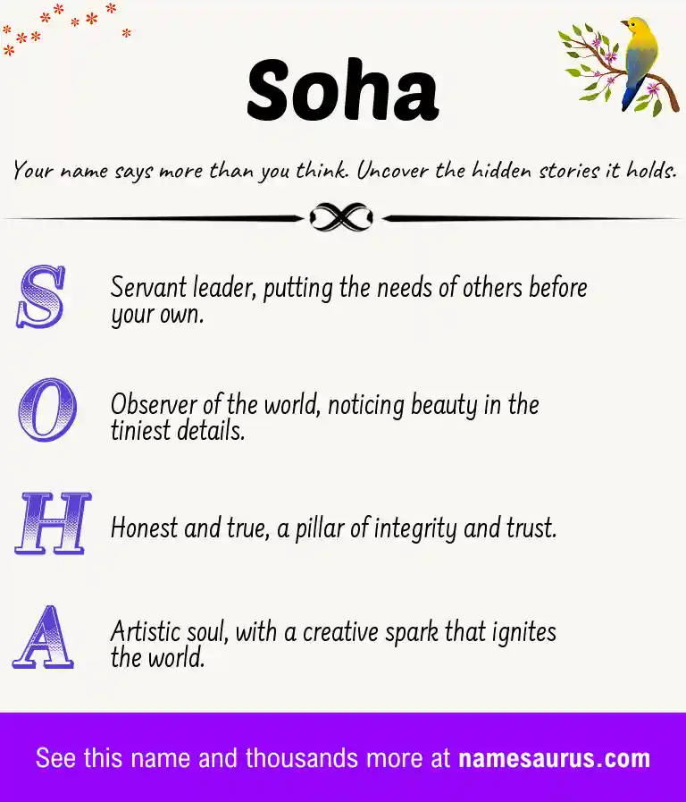Acrostic poem about Soha.