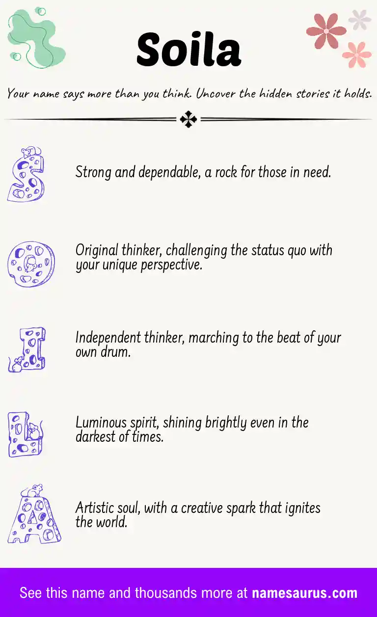 Acrostic poem about Soila.