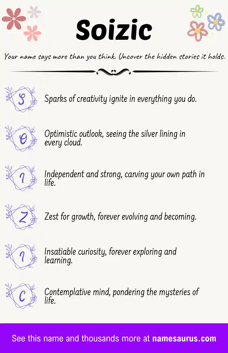 Acrostic poem about Soizic.