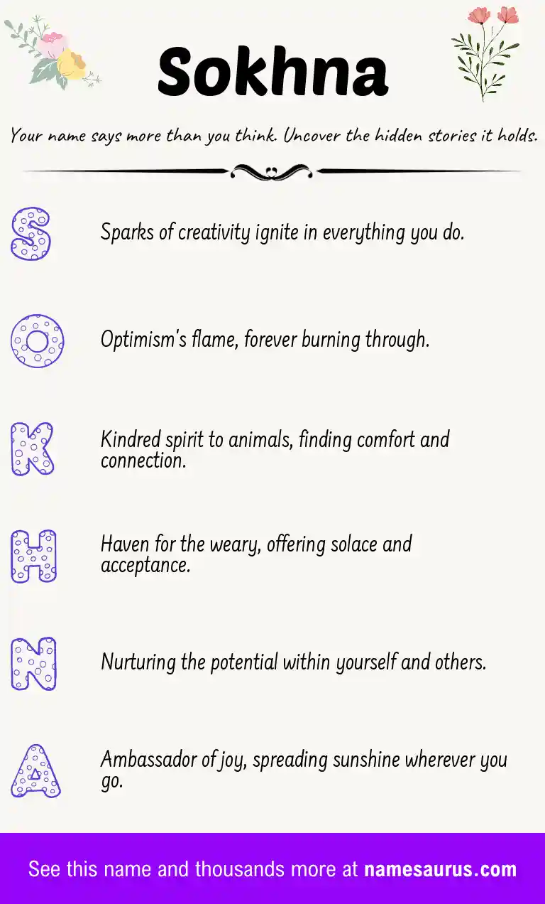 Acrostic poem about Sokhna.