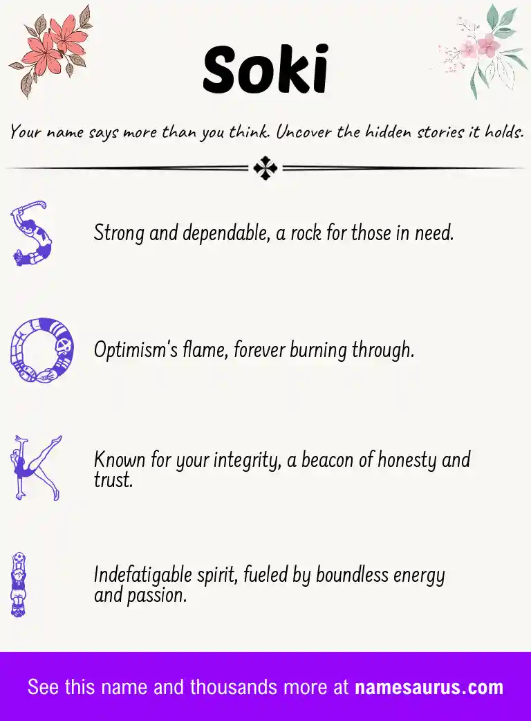 Acrostic poem about Soki.