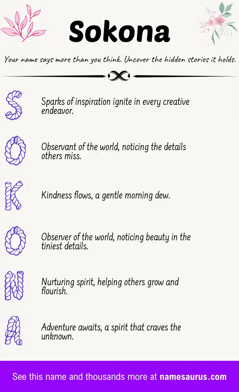 Acrostic poem about Sokona.