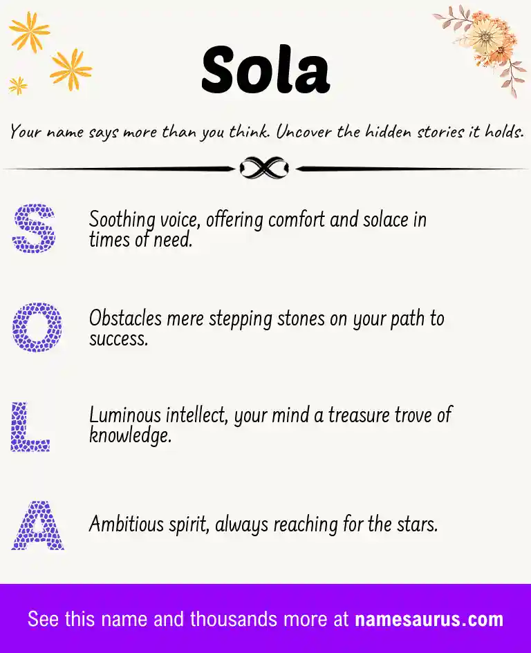 Acrostic poem about Sola.