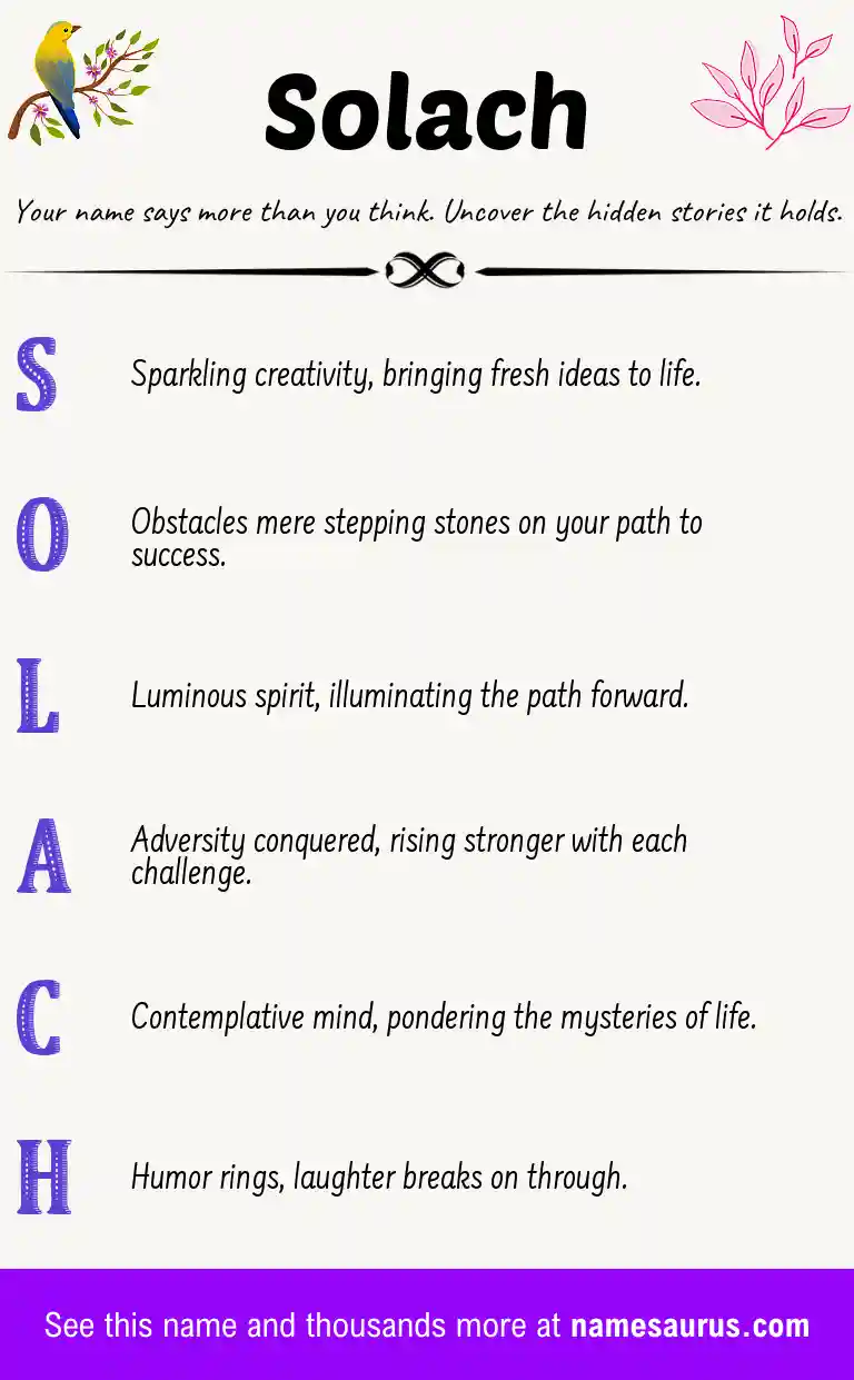 Acrostic poem about Solach.
