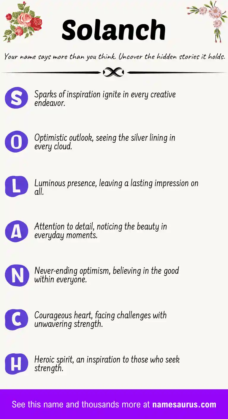 Acrostic poem about Solanch.