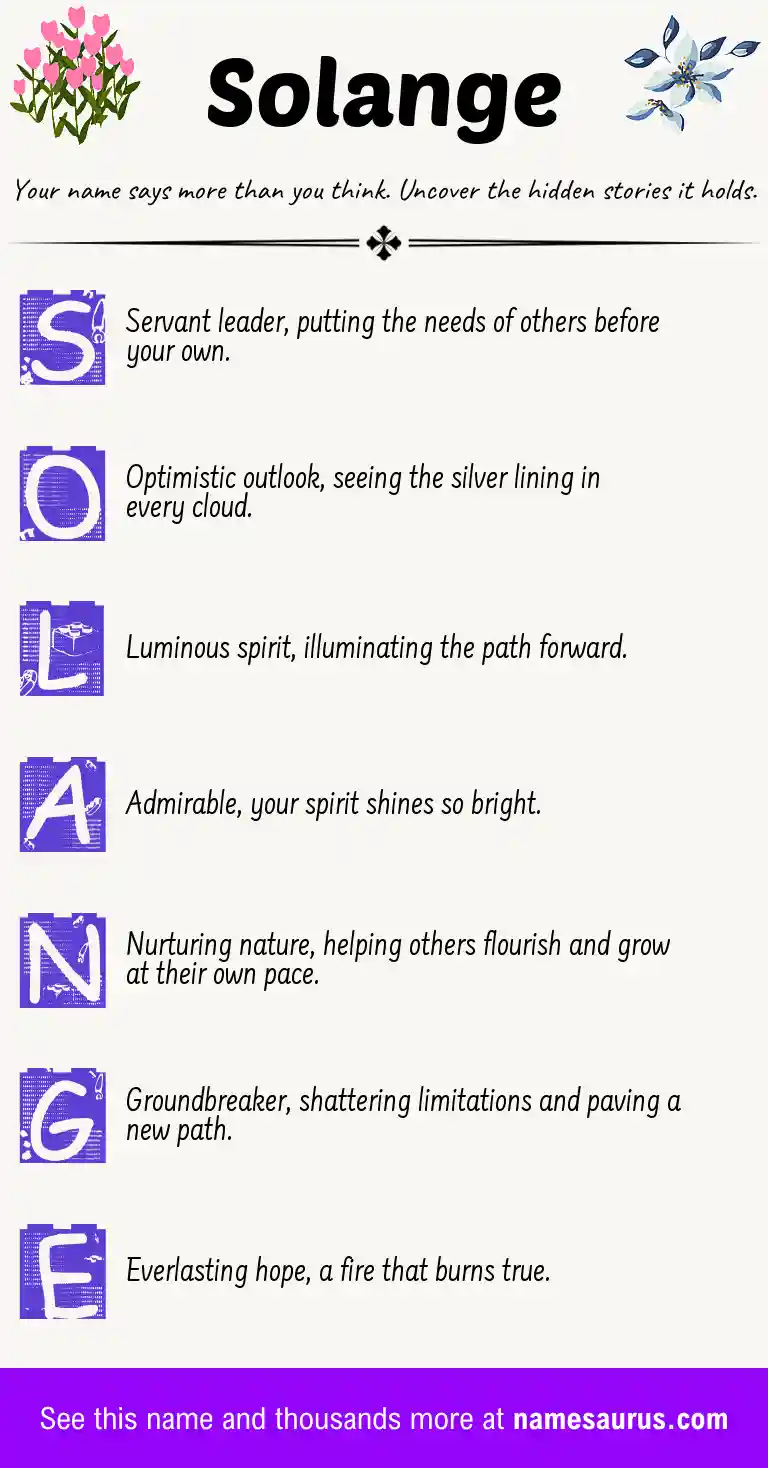 Acrostic poem about Solange.