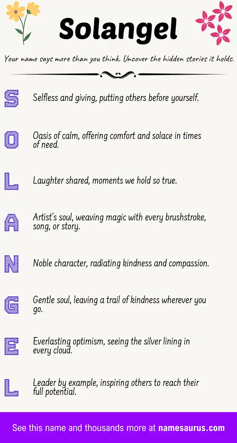 Acrostic poem about Solangel.