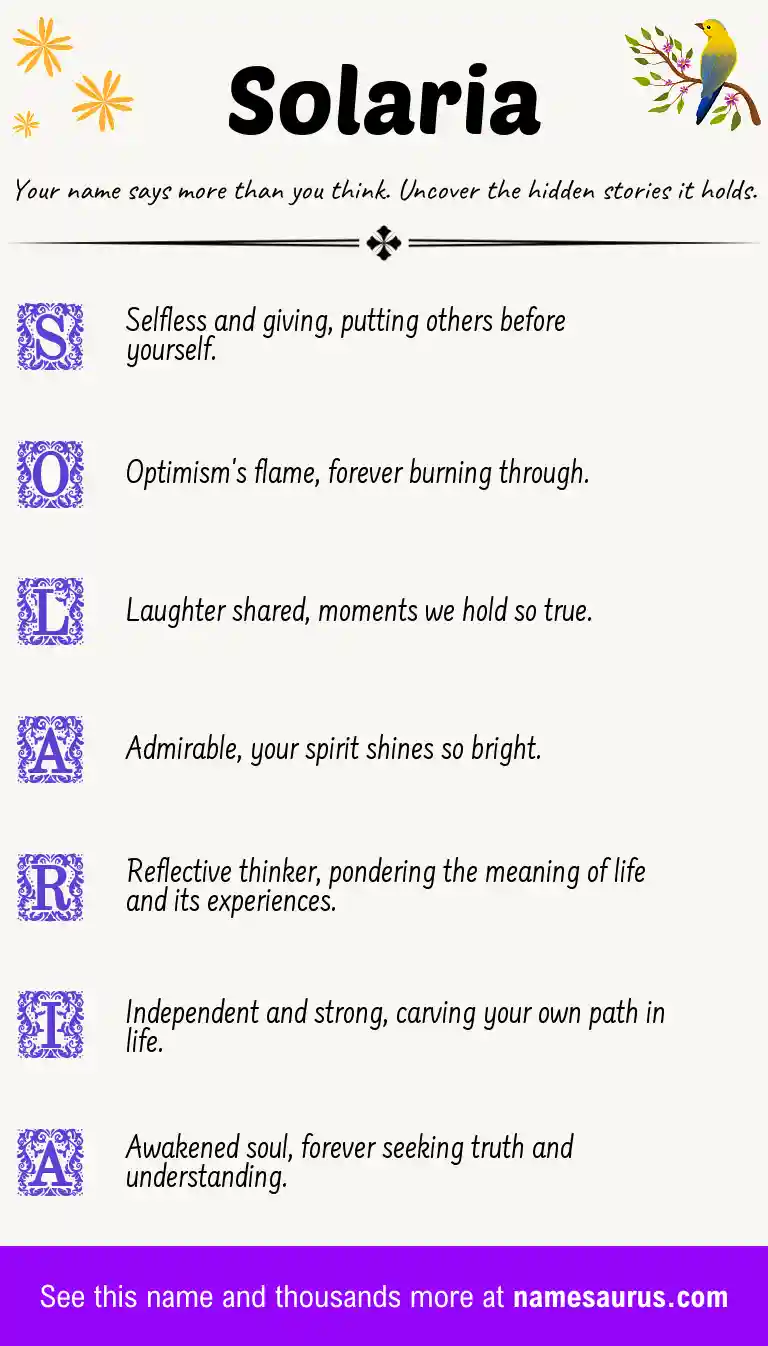 Acrostic poem about Solaria.