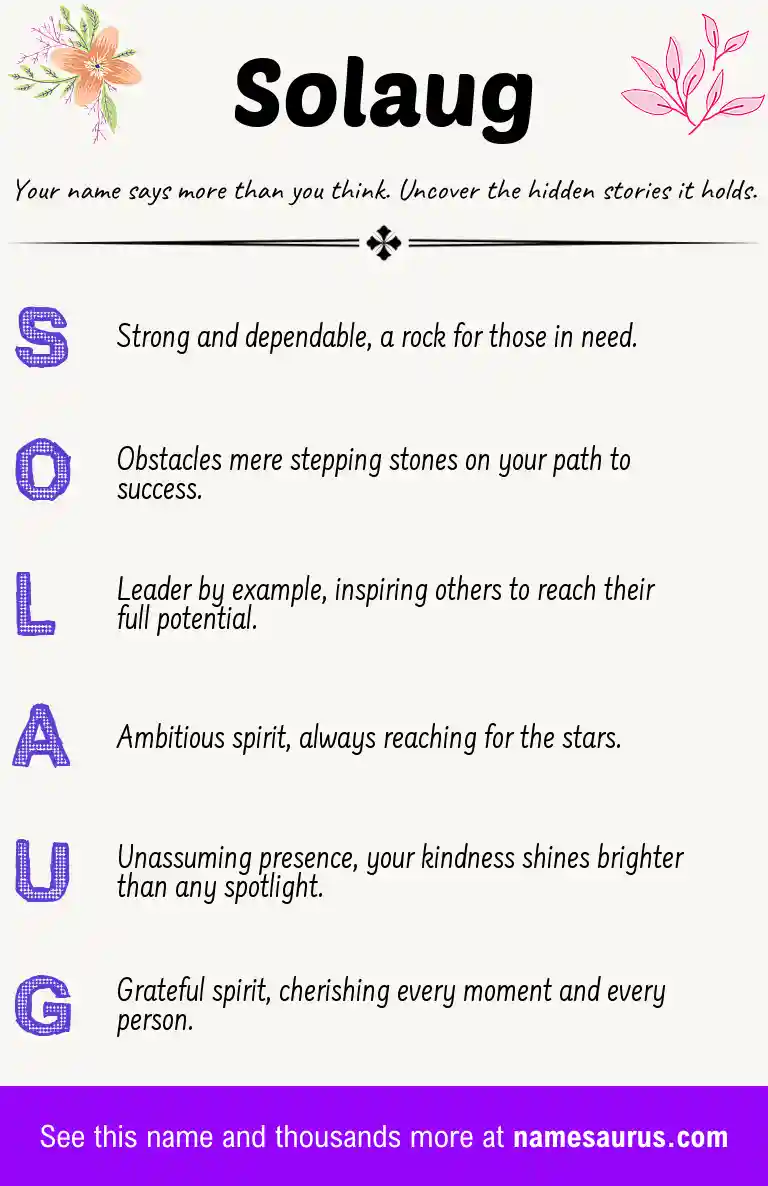 Acrostic poem about Solaug.