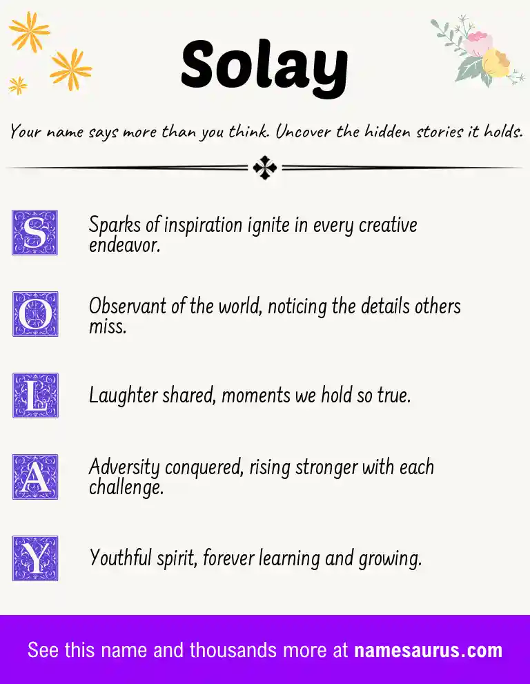 Acrostic poem about Solay.