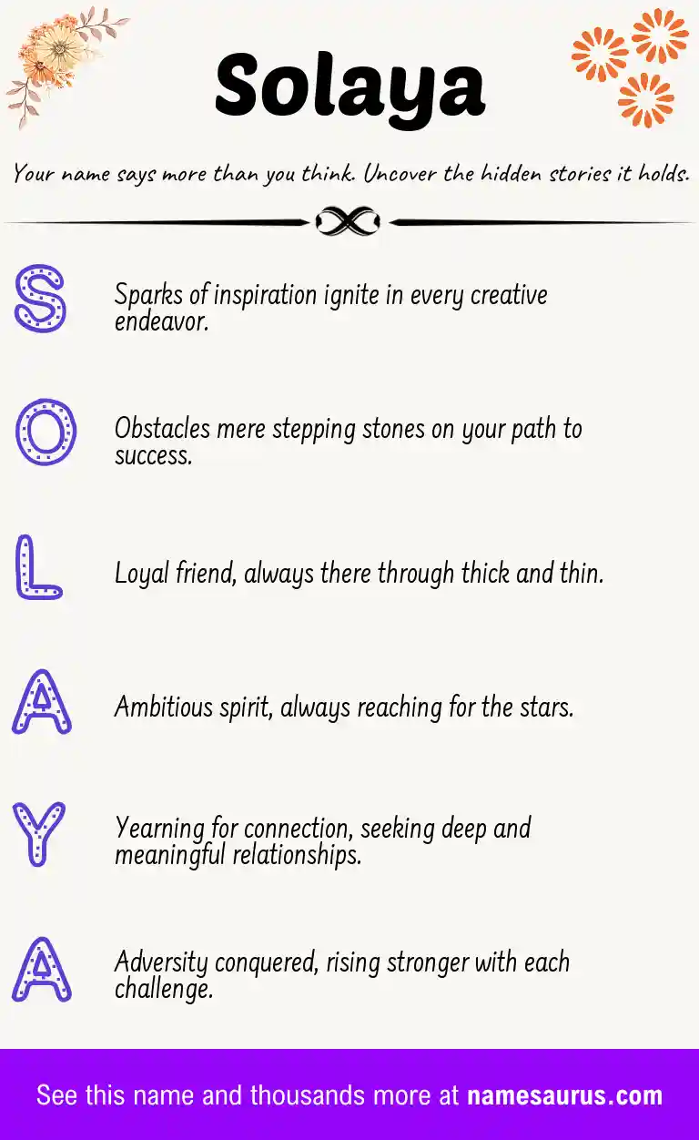 Acrostic poem about Solaya.