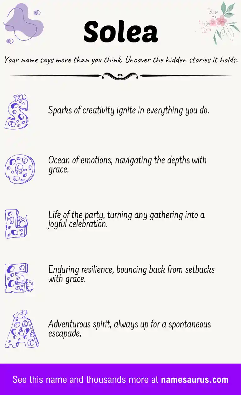 Acrostic poem about Solea.