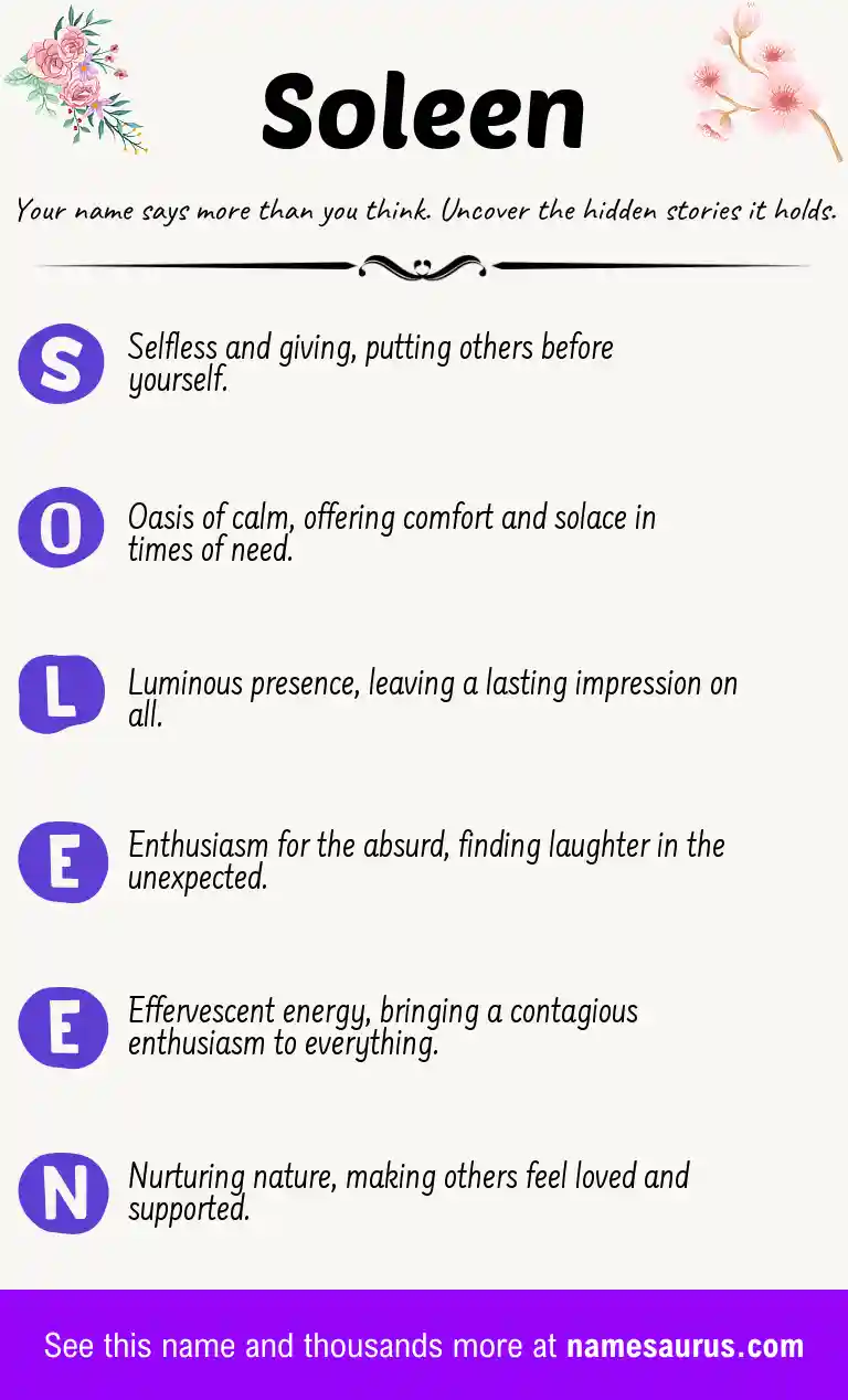 Acrostic poem about Soleen.