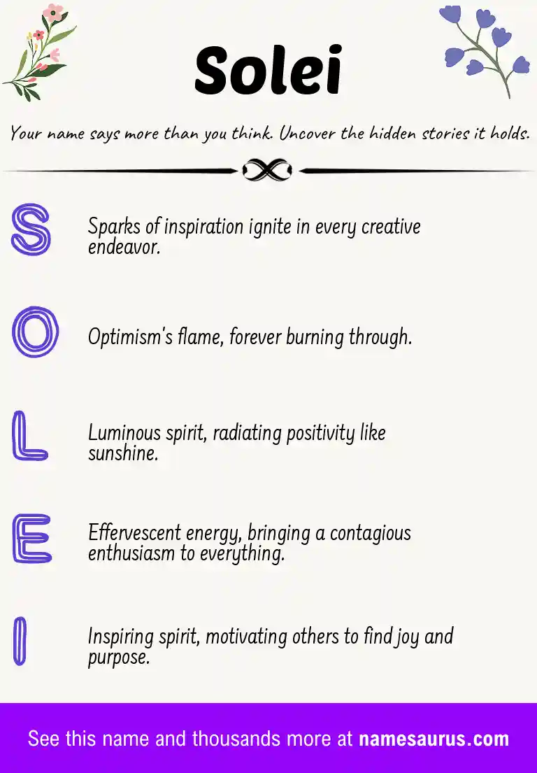 Acrostic poem about Solei.