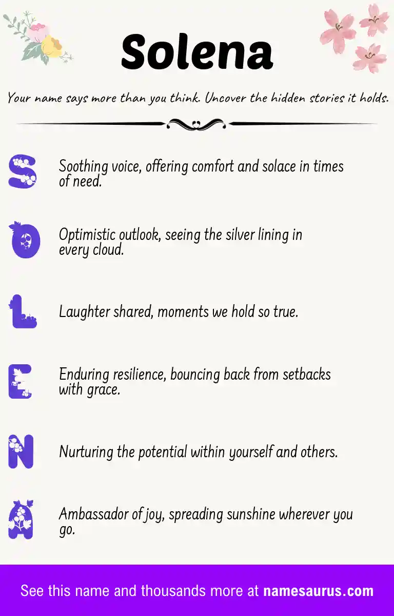 Acrostic poem about Solena.