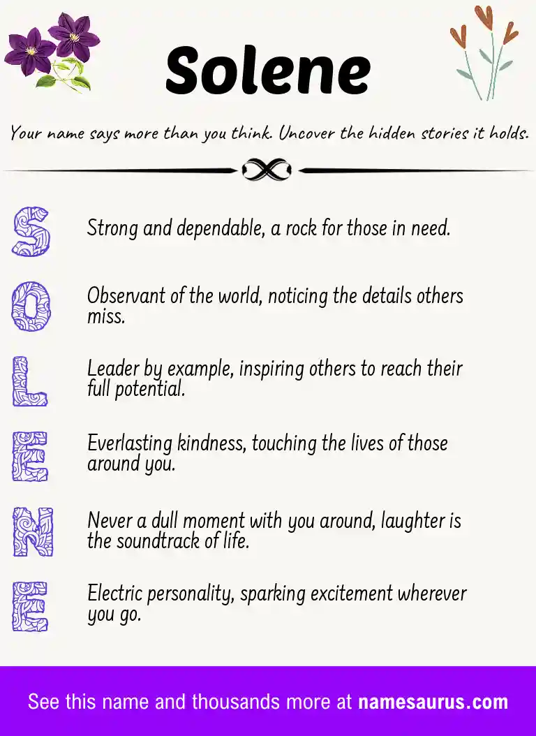 Acrostic poem about Solene.