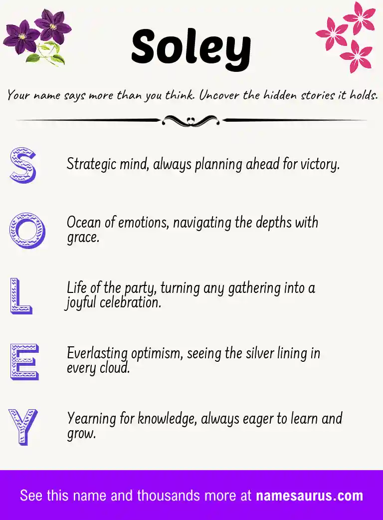 Acrostic poem about Soley.