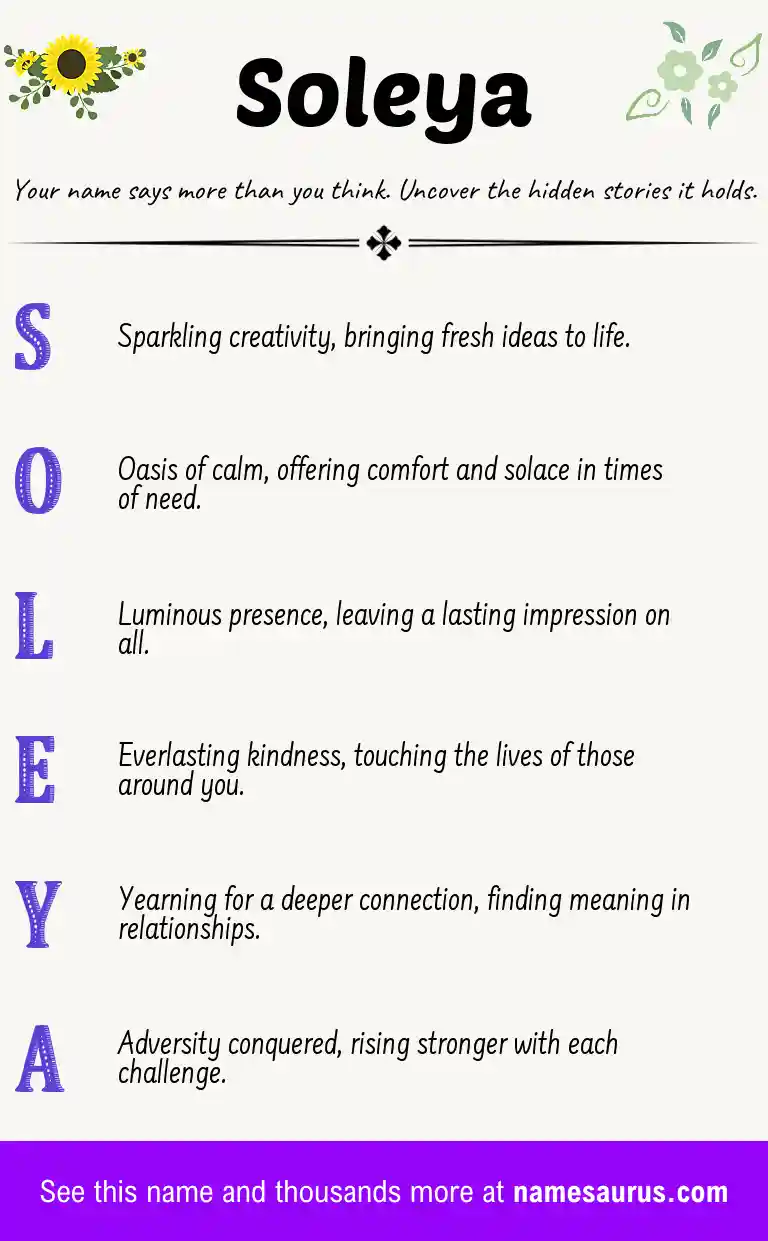 Acrostic poem about Soleya.