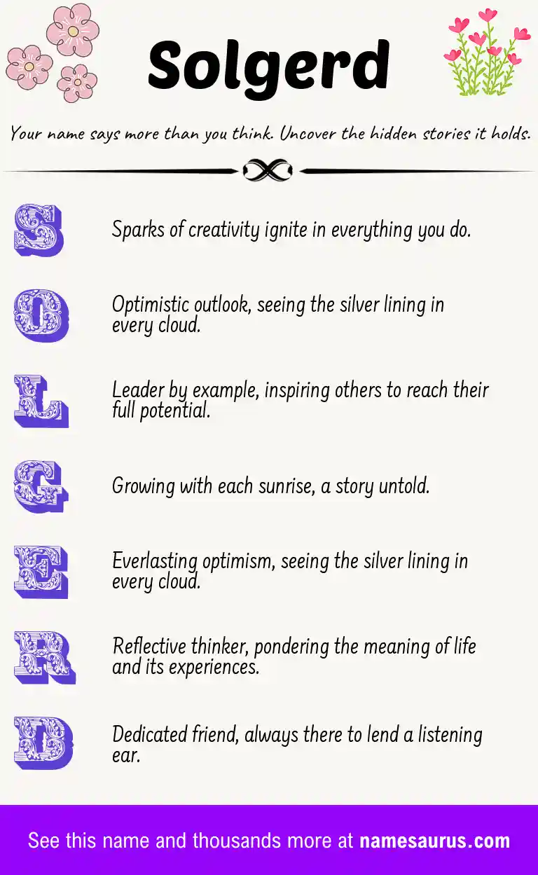 Acrostic poem about Solgerd.