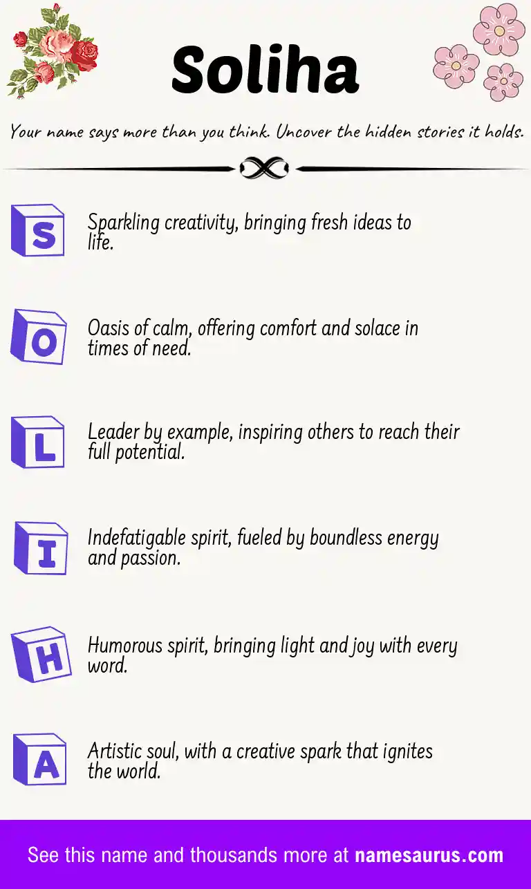 Acrostic poem about Soliha.