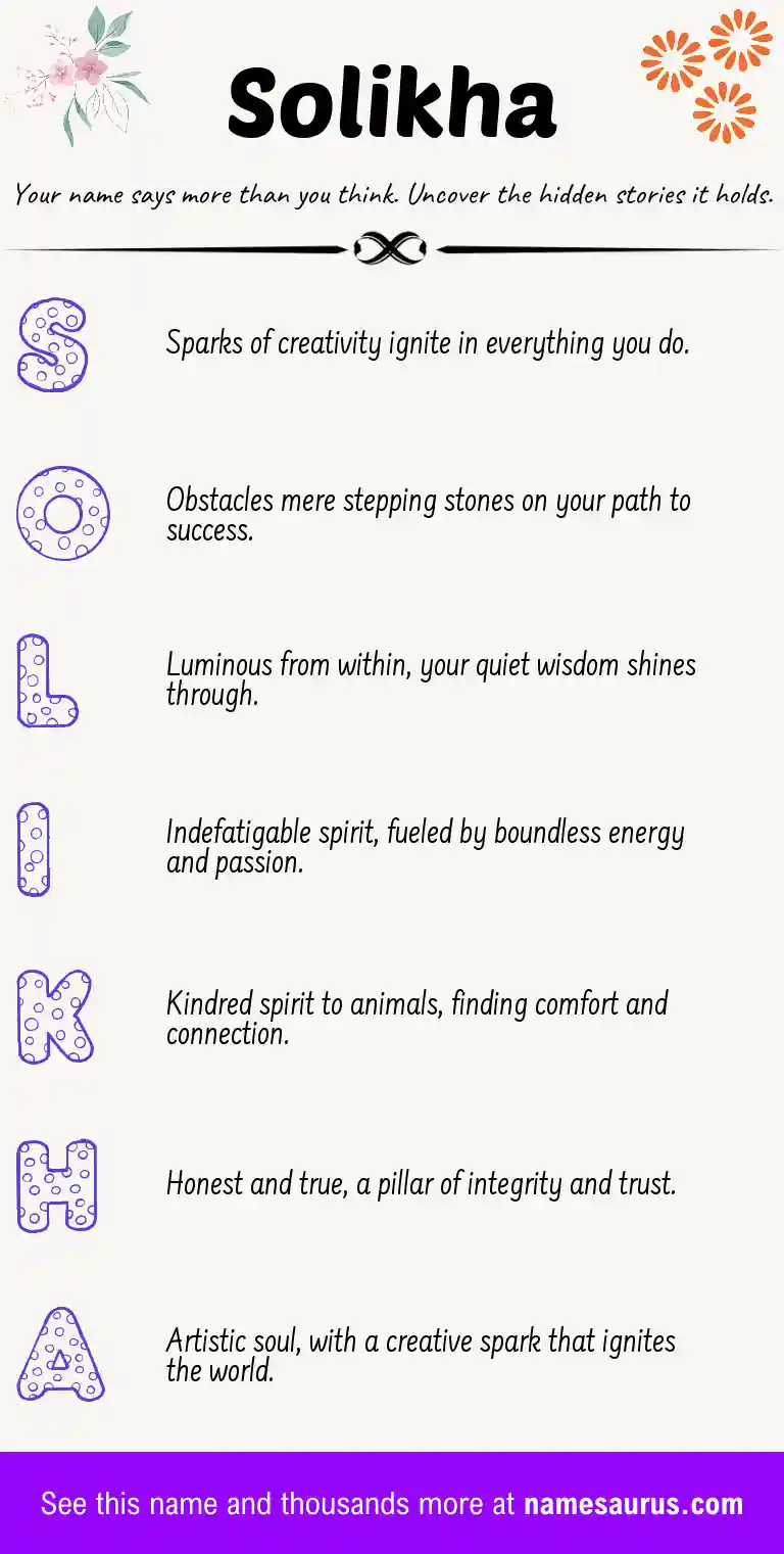 Acrostic poem about Solikha.