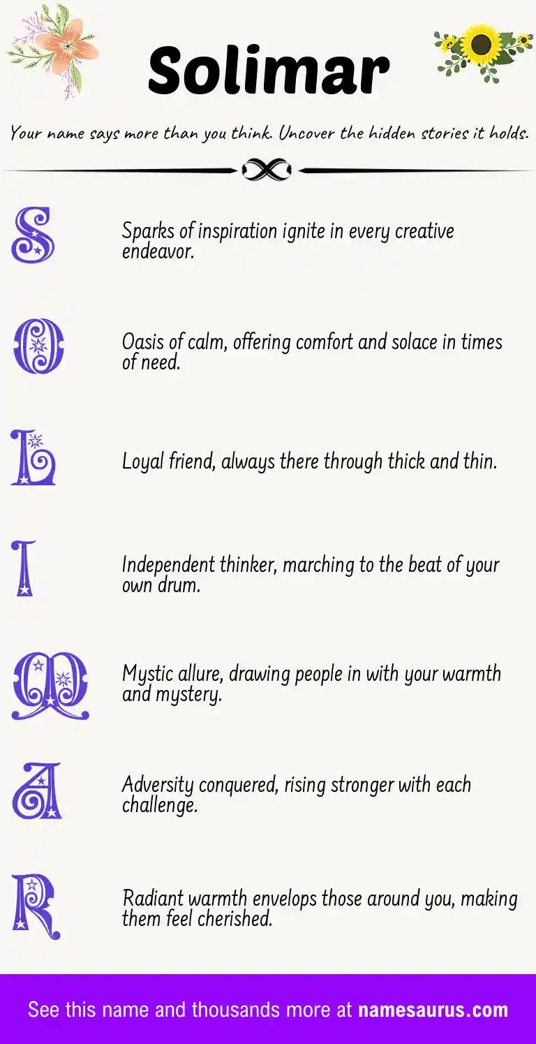 Acrostic poem about Solimar.