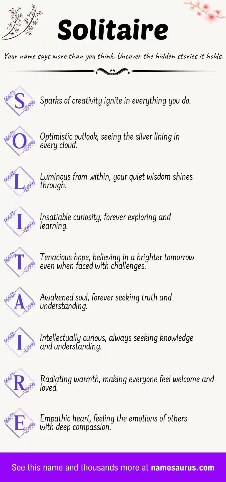 Acrostic poem about Solitaire.