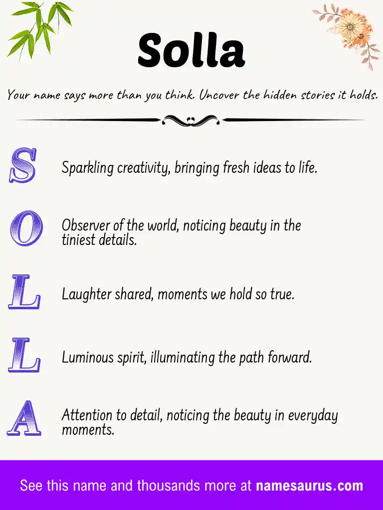 Acrostic poem about Solla.